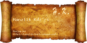 Hanzlik Kürt névjegykártya